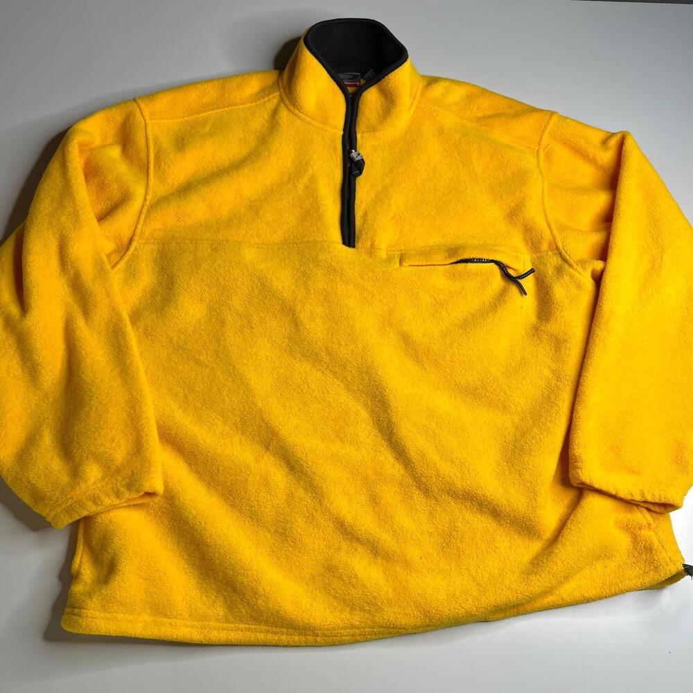 90s‎ ProSpirit Yellow Fleece Pullover 1/4 Zip Sweatshirt Men’s XL